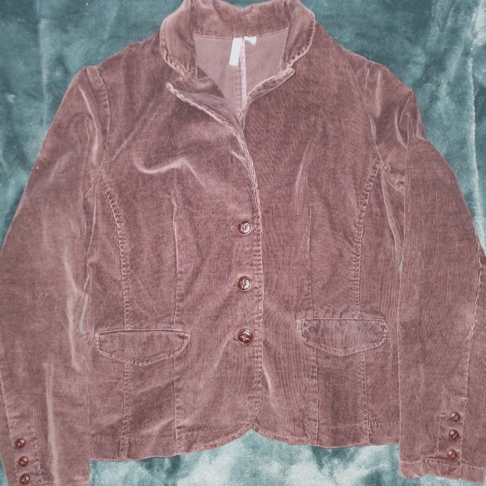St. John's Bay Corduroy Brown Blazer Suit Jacket, Women's Large - Picture 1 of 4
